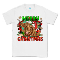 White merry christmas cow Classic Tee - CowGirlArtShop