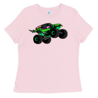 Bubblegum Pink monster truck grave digger Ladies Tee - PixelWave