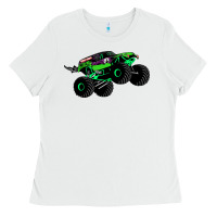 White monster truck grave digger Ladies Tee - PixelWave