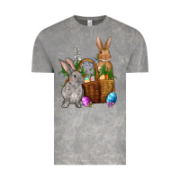 Cloud Rock Bunnys carrots eggs with basket easter Vintage Tee - OliviaCreatesArt