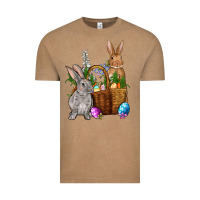 Vintage Coffee Bunnys carrots eggs with basket easter Vintage Tee - OliviaCreatesArt