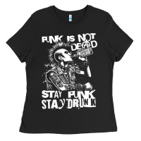 Black Stay Punk Stay Drunk Ladies Tee - PixelWave