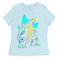 Baby Blue Spacegodzilla Ladies Tee - PixelWave