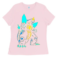 Bubblegum Pink Spacegodzilla Ladies Tee - PixelWave