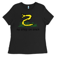 Black no step on snek,libertarian,tumblr,meme,funny,polotics,no step,on,snek Ladies Tee - PixelWave