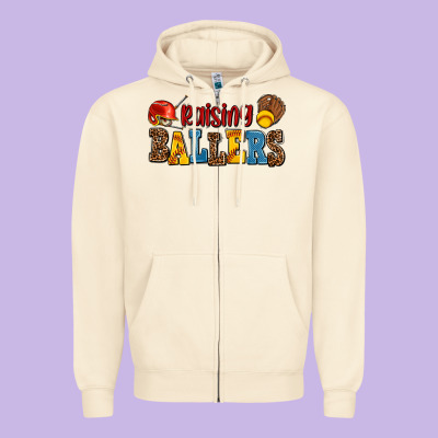 Raising Ballers Zipper Hoodie Designed By Adodesignshop