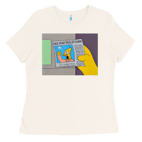 The Simpsons Old Man Yells At Cloud Newspaper V1 Ladies Tee | Teevron