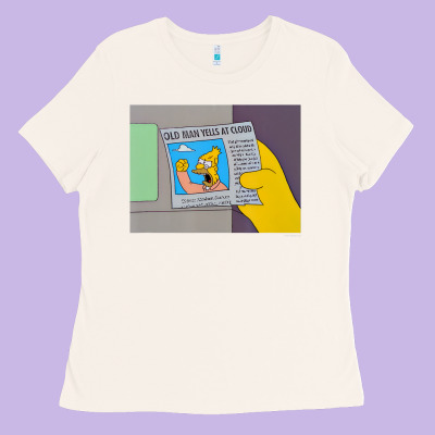 The Simpsons Old Man Yells At Cloud Newspaper V1 Ladies Tee Designed By Pixelwave
