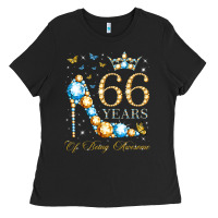 66th Birthday 66 Years Of Being Awesome 66 Years Old Woman Ladies Tee | Teevron