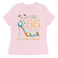 Bubblegum Pink 66th birthday 66 years of being awesome 66 years old woman Ladies Tee - PixelWave