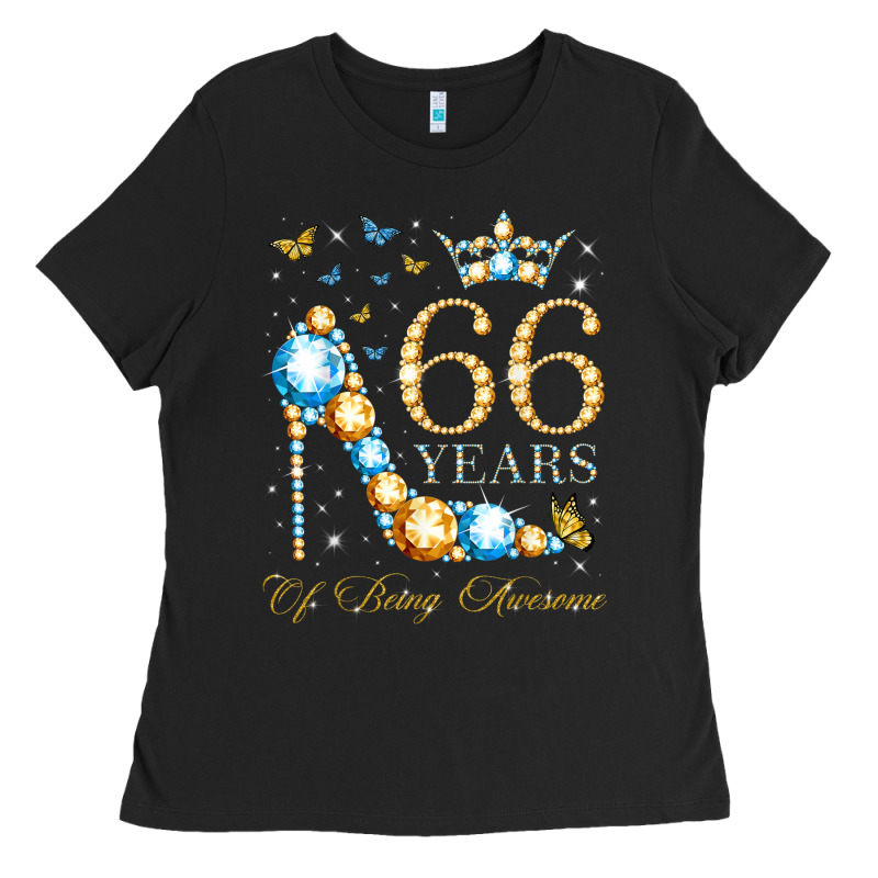 66th Birthday 66 Years Of Being Awesome 66 Years Old Woman Ladies Tee by PixelWave | Teevron