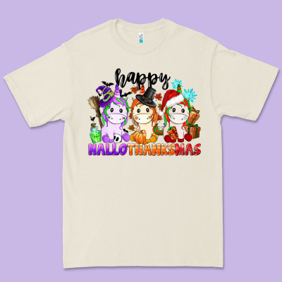 Happy Hallothanksmas Unicorn Premium Tee Designed By Cowgirlartshop