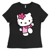 Black kitty Ladies Tee - PixelWave