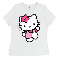 White kitty Ladies Tee - PixelWave