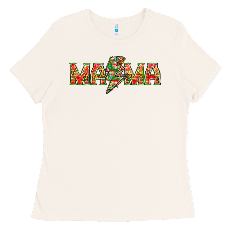 Mama Christmas Lightning Bolt Mother's Day Ladies Tee by HowdyJamesFarm | Teevron