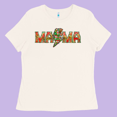 Mama Christmas Lightning Bolt Mother's Day Ladies Tee Designed By Howdyjamesfarm