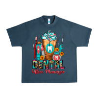 Midnight Navy Dental Office Manager cold drink frappe Urban Heavy Tee - FaDigitalArtStudio