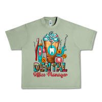 Oil Green Dental Office Manager cold drink frappe Urban Heavy Tee - FaDigitalArtStudio