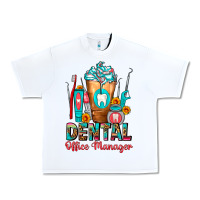 White Dental Office Manager cold drink frappe Urban Heavy Tee - FaDigitalArtStudio