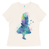 Bone watercolor splatter alice in wonderland t shirt design Ladies Tee - PixelWave