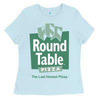 Baby Blue round table pizza Ladies Tee - PixelWave