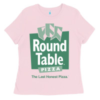 Bubblegum Pink round table pizza Ladies Tee - PixelWave