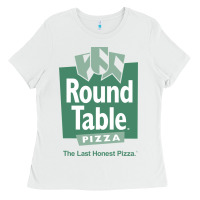 White round table pizza Ladies Tee - PixelWave
