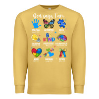 Antique Gold god says i am autism Premium Sweatshirt - JahusDesignShop