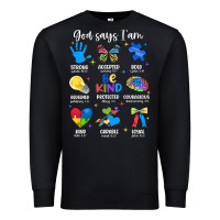 Black god says i am autism Premium Sweatshirt - JahusDesignShop