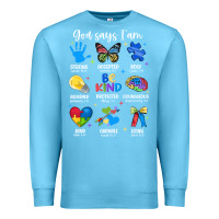 Ocean Blue god says i am autism Premium Sweatshirt - JahusDesignShop