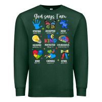 Sports Green god says i am autism Premium Sweatshirt - JahusDesignShop