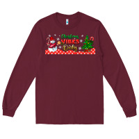 Burgundy christmas vibes only libbey glass Long Sleeve Tee - BundleAndBundleShop