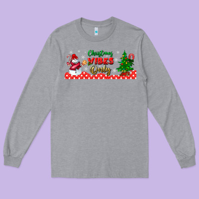 Christmas Vibes Only Libbey Glass Long Sleeve Tee Designed By Bundleandbundleshop