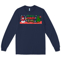 Navy christmas vibes only libbey glass Long Sleeve Tee - BundleAndBundleShop