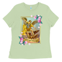 Matcha St Michael the Archangel - Protector Catholic Church Angel Ladies Tee - PixelWave