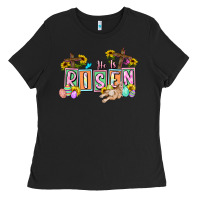 Black He is risen Easter  Easter Day Ladies Tee - CowGirlArtShop