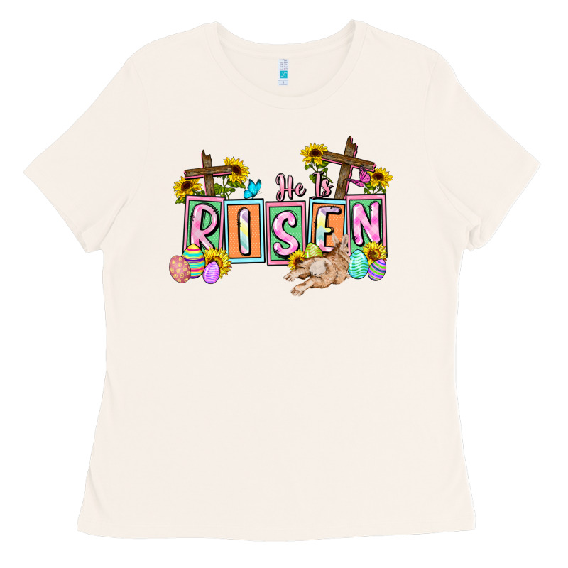 He Is Risen Easter  Easter Day Ladies Tee by CowGirlArtShop | Teevron