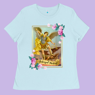 St Michael The Archangel - Protector Catholic Church Angel Ladies Tee Designed By Pixelwave