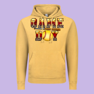Game Day Softball Vintage Hoodie Designed By Fadigitalartstudio