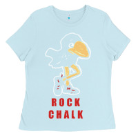 Baby Blue Vintage jayhawk ku Ladies Tee - Craftify