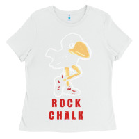 White Vintage jayhawk ku Ladies Tee - Craftify