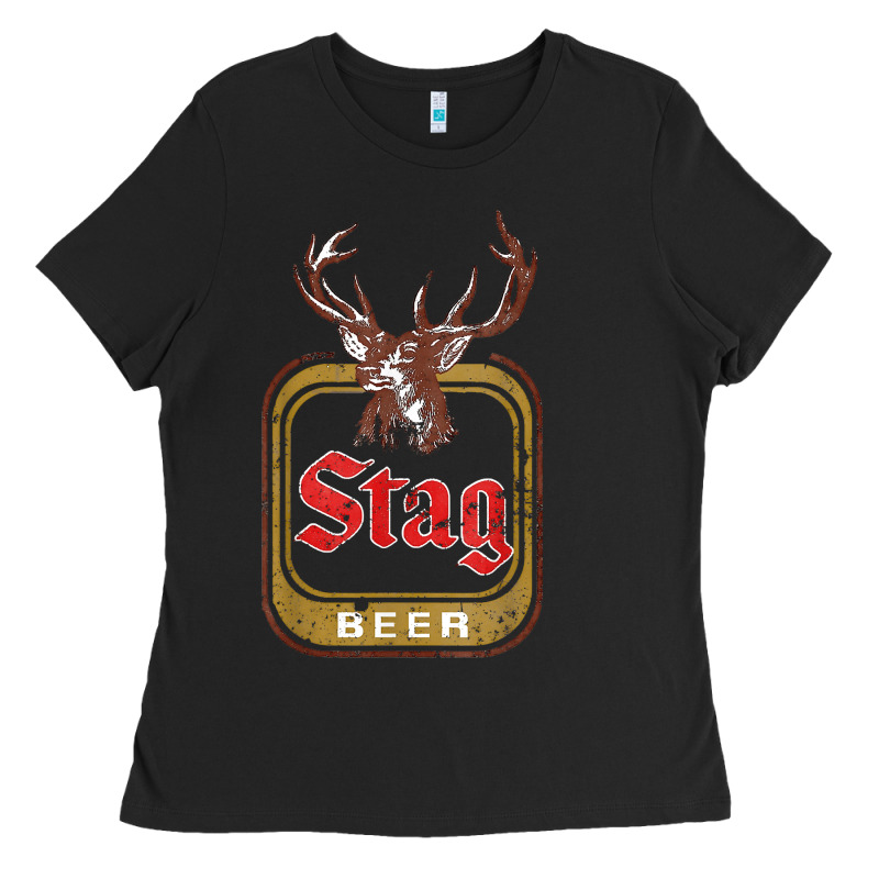 Vintage Stag Beer, Distressed Ladies Tee by Craftify | Teevron
