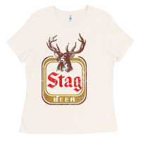 Bone Vintage Stag Beer, distressed Ladies Tee - Craftify