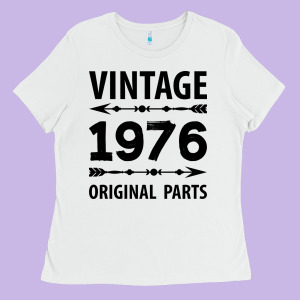 Vintage 1976 Original Parts Ladies Tee Designed By Craftify