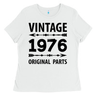White VINTAGE 1976 ORIGINAL PARTS Ladies Tee - Craftify