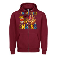 Burgundy i am just here for the snacks Zipper Hoodie - AdoDesignShop