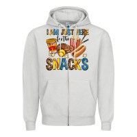 Dove Grey i am just here for the snacks Zipper Hoodie - AdoDesignShop