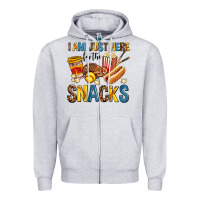 Heather Grey i am just here for the snacks Zipper Hoodie - AdoDesignShop