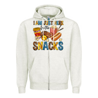 Oatmeal Heather i am just here for the snacks Zipper Hoodie - AdoDesignShop