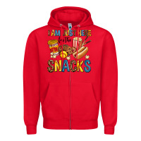 Red i am just here for the snacks Zipper Hoodie - AdoDesignShop